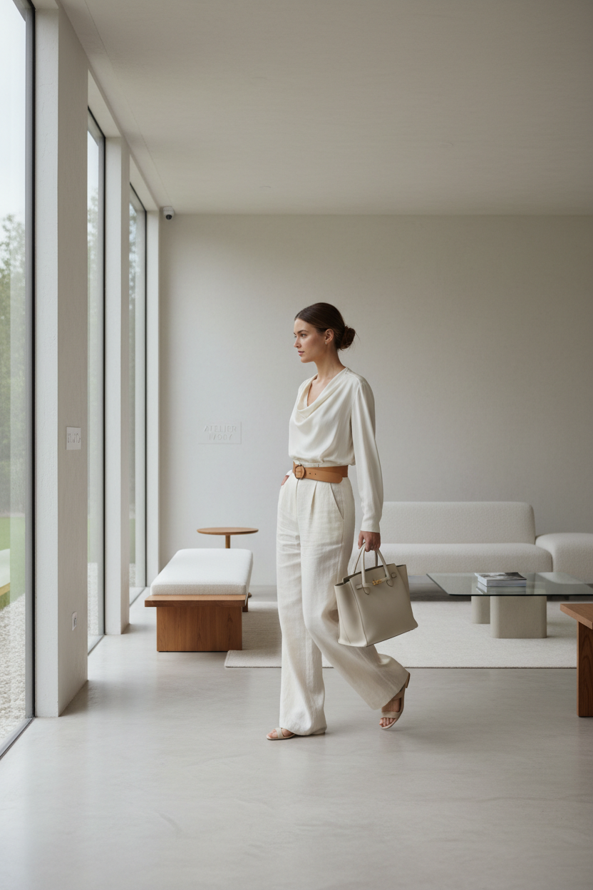 Linen Wide-Leg Trousers - Lifestyle Shot